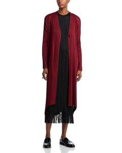�v���[�c �v���[�Y �C�b�Z�C �~���P ���f�B�[�X �A�E�^�[ �J�[�f�B�K�� PLEATS PLEASE ISSEY MIYAKE Pliss Duster Cardigan Brown Red ���b�h