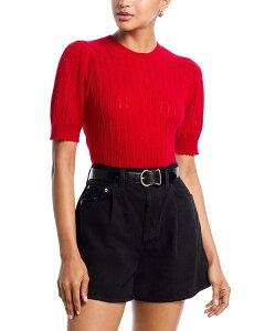 �t���[�� ���f�B�[�X �A�E�^�[ �j�b�g�E�Z�[�^�[ �Z�[�^�[ FRAME The Ladder Cashmere Pointelle Sweater Bright Raspberry