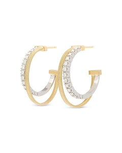 �}���R �r�`�F�S ���f�B�[�X �A�N�Z�T���[ �s�A�X�E�C�������O Marco Bicego 18K Yellow & White Gold Masai Diamond Double Hoop Earrings Gold/White �z���C�g