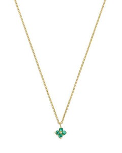 ][VbR fB[X ANZT[ lbNXE`[J[Ey_ggbv [X Zo Chicco 14K Yellow Gold Emerald Gemstones Flower Cluster Pendant Necklace 14-16" Yellow CG[