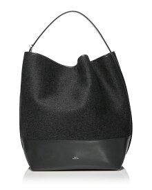 トーテム レディース バッグ トートバッグ レザー TOTEME Doubl Belted Wool and Leather Trim Tote Grey Melange