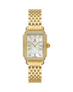 �~�b�V�F�� ���f�B�[�X �A�N�Z�T���[ �r���v MICHELE Deco Courbe 18K Gold-Plated Diamond Watch 26mm x 32mm Gold/Gold �S�[���h