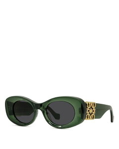 yz Gx fB[X TOXEACEFA ANZT[ Anagram Oval Sunglasses 49mm Opaline green/Solid smoke