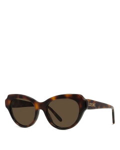 Gx fB[X ANZT[ TOXEACEFA Loewe Slim Geometric Sunglasses 53mm Havana/Solid brown uE