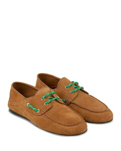 Th fB[X V[Y Xb|E[t@[ XG[h [t@[ Sandro Women's Suede Boat Loafers Camel L