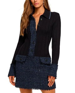 ���C�~�[ �u���b�N ���f�B�[�X �g�b�v�X �����s�[�X �c�C�[�h �j�b�g Ramy Brook Ellen Tweed Knit Dress Navy Tweed �l�C�r�[