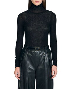 �T���h�� ���f�B�[�X �A�E�^�[ �j�b�g�E�Z�[�^�[ �^�[�g���l�b�N �Z�[�^�[ Sandro Layered Turtleneck Sweater Black �u���b�N