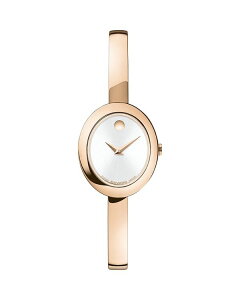 oh fB[X ANZT[ rv Movado Museum Bangle Oval Watch 22mm x 26mm White/Rose Gold zCg