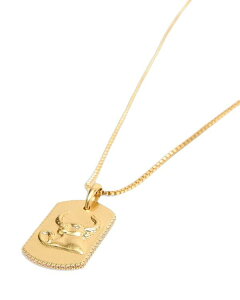 }[W fB[X ANZT[ lbNXE`[J[Ey_ggbv Maje Zodiac Dog Tag Pendant Necklace, 26.5" Taurus