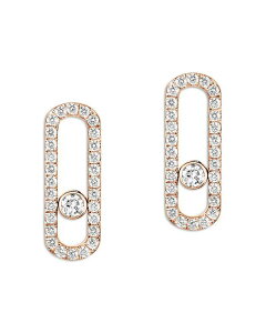���V�J ���f�B�[�X �A�N�Z�T���[ �s�A�X�E�C�������O Messika 18K Gold Move Uno Diamond Pav Oval Statement Earrings Pink Gold �s���N