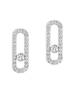 ���V�J ���f�B�[�X �A�N�Z�T���[ �s�A�X�E�C�������O Messika 18K Gold Move Uno Diamond Pav Oval Statement Earrings White Gold �z���C�g