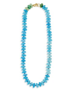 AfBi C^[ fB[X ANZT[ lbNXE`[J[Ey_ggbv [X Adina Reyter 9K Yellow Gold Green Aventurine & Blue Quartz Collar Necklace Blue u[