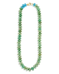 AfBi C^[ fB[X ANZT[ lbNXE`[J[Ey_ggbv [X Adina Reyter 9K Yellow Gold Blue Quartz & Green Aventurine Collar Necklace Green O[