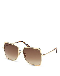 yz gEtH[h fB[X TOXEACEFA ANZT[ Tara Geometric Sunglasses 57mm Shiny Gold/Brown Gradient