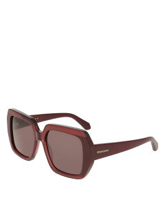 yz tFK fB[X TOXEACEFA ANZT[ Solid Square Sunglasses 56mm Opaline Red/Burgundy