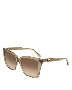 tFK fB[X ANZT[ TOXEACEFA FERRAGAMO Solid Square Sunglasses 57mm Transparent
