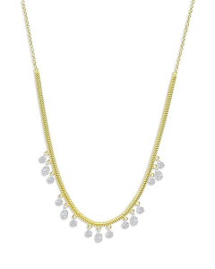 CeB fB[X ANZT[ lbNXE`[J[Ey_ggbv [X Meira T Diamond Dangle Snake Chain Collar Necklace in 14K White & Yellow Gold 16"-18" Gold S[h