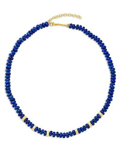 ][VbR fB[X ANZT[ lbNXE`[J[Ey_ggbv [X Zo Chicco 14K Yellow Gold Lapis Rondelle Bead Collar Necklace 16-18" Blue u[