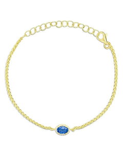 ���C���e�B ���f�B�[�X �A�N�Z�T���[ �u���X���b�g�E�o���O���E�A���N���b�g Meira T Blue Sapphire & Diamond Halo Chain Bracelet in 14K Yellow Gold �S�[���h