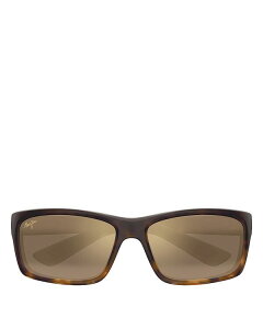 }ECW fB[X ANZT[ TOXEACEFA Maui Jim Men's Kanaio Coast Polarized Mirrored Wraparound Square Sunglasses, 61mm Tortoise
