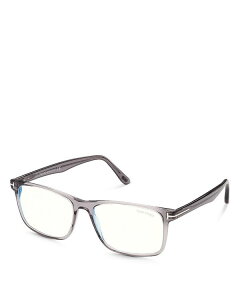 gEtH[h fB[X ANZT[ TOXEACEFA y Gray/Clear Solid Tom Ford Men's Square Blue Light Glasses, 55mm