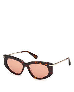}bNX}[ fB[X ANZT[ TOXEACEFA Max Mara Oval Sunglasses 54mm Havana/Orange Solid IW