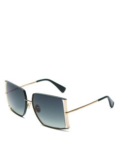 【送料無料】 マックスマーラ レディース サングラス・アイウェア アクセサリー Jean Square Sunglasses 58mm Green/Green