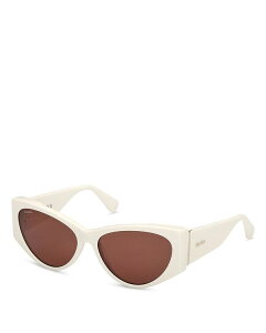 【送料無料】 マックスマーラ レディース サングラス・アイウェア アクセサリー Hinge Cat Eye Sunglasses 58mm White/Brown