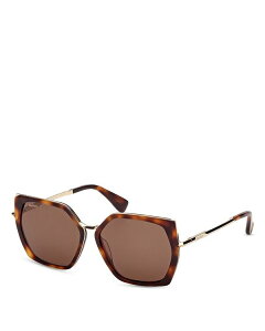 }bNX}[ fB[X ANZT[ TOXEACEFA Max Mara Miller Geometric Sunglasses 56mm Havana/Brown uE