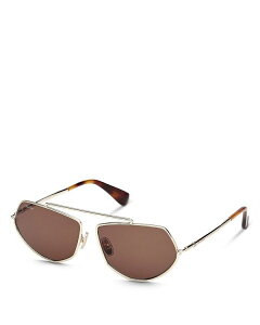 }bNX}[ fB[X ANZT[ TOXEACEFA Max Mara Geometric Sunglasses 60mm Gold/Brown uE