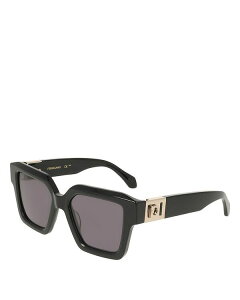 tFK fB[X ANZT[ TOXEACEFA FERRAGAMO Solid Square Sunglasses 53mm Black ubN
