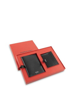 tFK fB[X ANZT[ z FERRAGAMO Passport Holder & Card Case Two-Piece Gift Set Nero