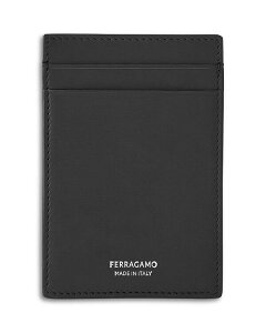 tFK fB[X ANZT[ z U[ FERRAGAMO Calfskin Leather Money Clip Card Holder Nero