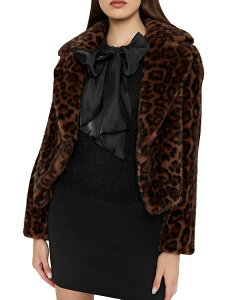 �~���[ ���f�B�[�X �A�E�^�[ �R�[�g MILLY Arya Faux Fur Coat Brown Multi �u���E��
