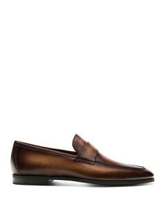 }Oi[j fB[X V[Y Xb|E[t@[ Magnanni Men's Heros Apron Toe Loafers - Exclusive Brown uE