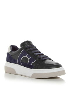 tFK fB[X V[Y Xj[J[ U[ FERRAGAMO Men's Cassina Leather Sneakers Navy lCr[
