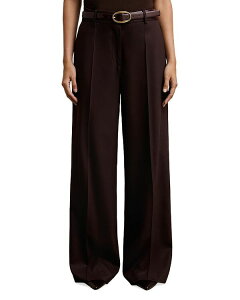 ���C�X ���f�B�[�X �{�g���X �J�W���A���p���c ���C�h���b�O �v�` REISS Petite Wide Leg Pants Aubergine �I�[�o�[�W�[��