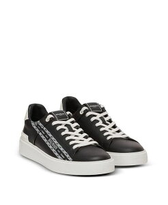 o} fB[X V[Y Xj[J[ vg Balmain Men's B-Court Printed Calfskin Trainersneakers Black ubN