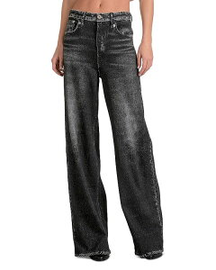 �G���� ���f�B�[�X �{�g���X �f�j���p���c ���C�h���b�O �W�[���Y Elan High Rise Wide Leg Jeans Wash Grey Wash �O���[