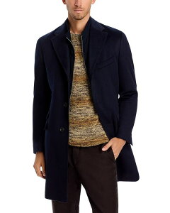 RlA[j fB[X AE^[ R[g E[ XG[h Corneliani Wool Topcoat with Zip Out Microsuede Bib Navy lCr[