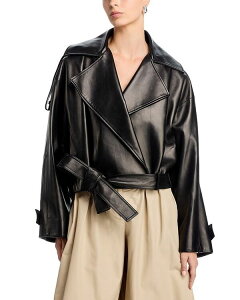 �u�����h���E�}�N�X�E�F�� ���f�B�[�X �A�E�^�[ �R�[�g ���U�[ Brandon Maxwell Collins Leather Coat Black �u���b�N