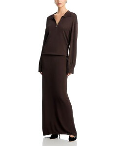 �u�����h���E�}�N�X�E�F�� ���f�B�[�X �g�b�v�X �����s�[�X �|���V���c Brandon Maxwell Sabine Polo Dress Truffle