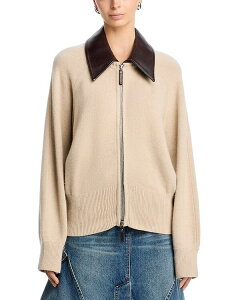 �u�����h���E�}�N�X�E�F�� ���f�B�[�X �A�E�^�[ �W���P�b�g�E�u���]�� Brandon Maxwell Conrad Cashmere Zippered Jacket Oatmeal/Brown �u���E��