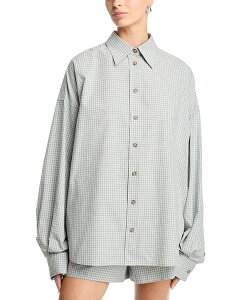 �u�����h���E�}�N�X�E�F�� ���f�B�[�X �g�b�v�X �V���c Brandon Maxwell Harvey Boyfriend Shirt Cool Grey �O���[