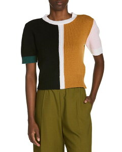�}���j ���f�B�[�X �A�E�^�[ �j�b�g�E�Z�[�^�[ Marni Cashmere Color Blocked Short Sleeve Sweater Lava