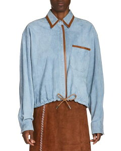}j fB[X gbvX Vc XG[h Marni Suede Drawcord Shirt Sky