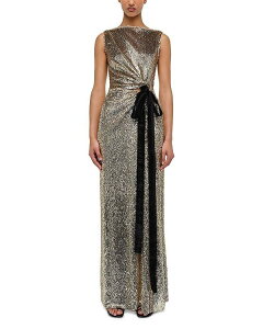 �V���J�C ���f�B�[�X �g�b�v�X �����s�[�X �h���[�v �X�p���R�[�� SIMKHAI Felicity Draped Sequin Gown Gold Multi �S�[���h