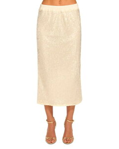 ���C�~�[ �u���b�N ���f�B�[�X �{�g���X�J�[�g �~�f�B �X�p���R�[�� Ramy Brook Annita Sequined Midi Skirt Winter White �z���C�g