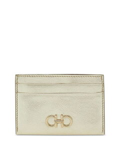 tFK fB[X ANZT[ z g[ U[ FERRAGAMO Gancini Metallic Leather Card Holder Champagne Vp