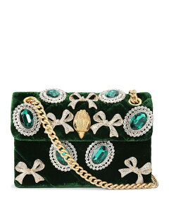 �J�[�g�W�F�C�K�[�����h�� ���f�B�[�X �o�b�O �~�j �x���x�b�g KURT GEIGER LONDON Kensington Mini Embellished Velvet Crossbody Bag Dark Green �O���[��
